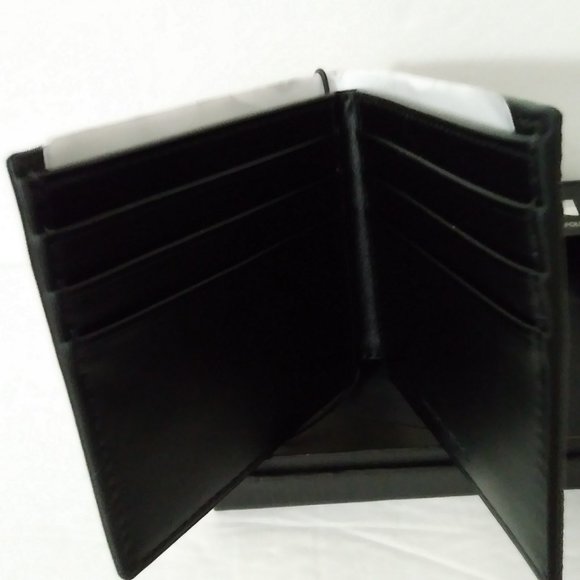 Michael Kors Jet Set Black Slim Bi-fold PVC Leather Men's Wallet - Picture 3 of 12